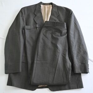 Vtg‎ Kaspar 46L 36x32 Brown Glenn Check 100% Wool Mens Jacket Pants Suit